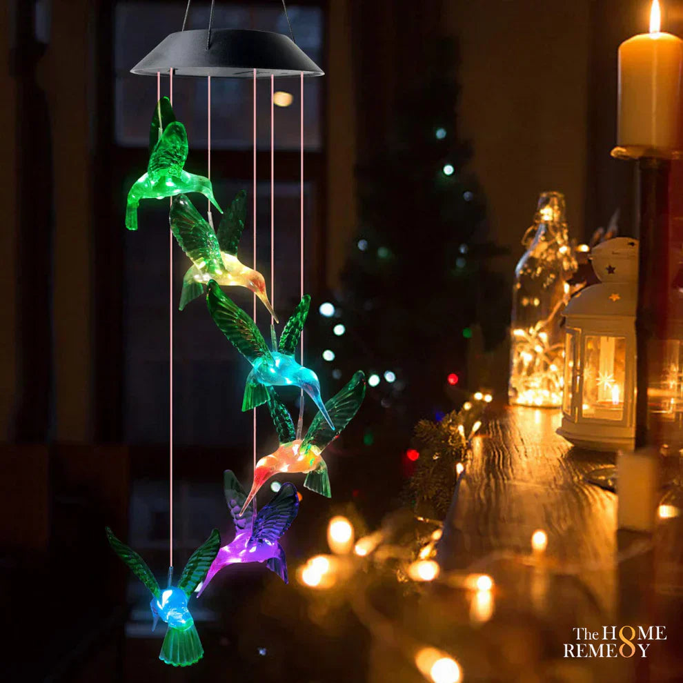 Solar Hanging Hummingbirds Chime