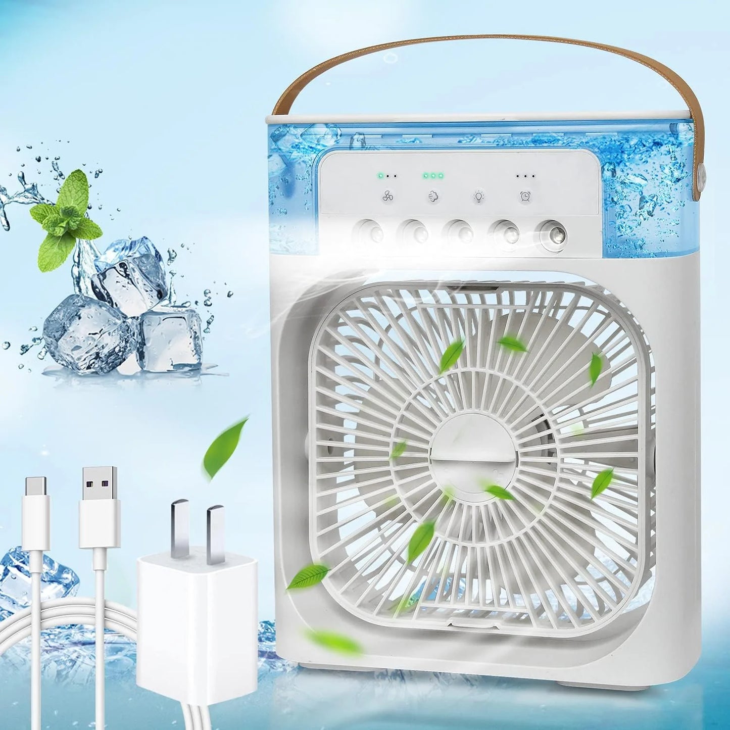 Portable Air Cooler Fan with RGB Lights