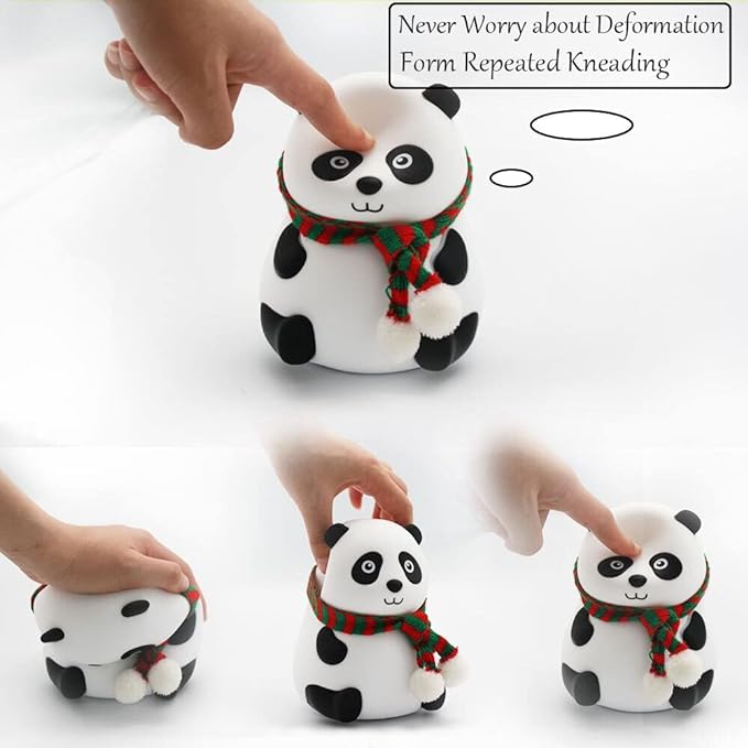 Cute Panda Night Light for Kids, 7-Color Changing Lamp