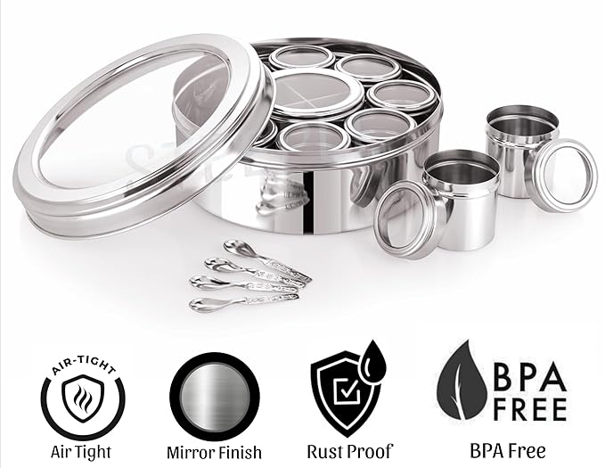 New 12 in 1 Stainless Steel Masala Box