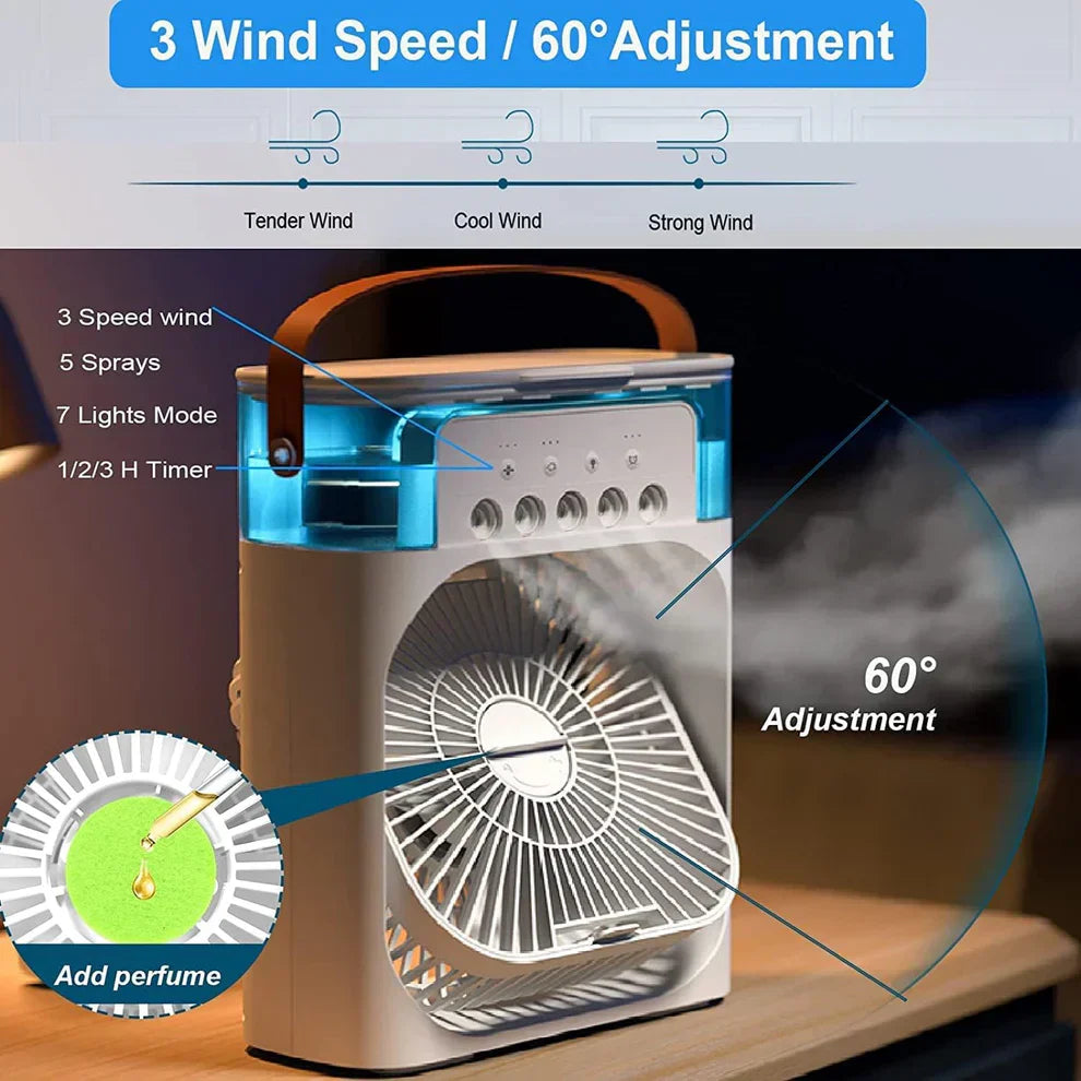 Portable Air Cooler Fan with RGB Lights