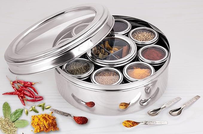 New 12 in 1 Stainless Steel Masala Box