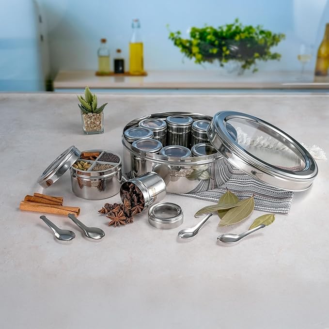 New 12 in 1 Stainless Steel Masala Box