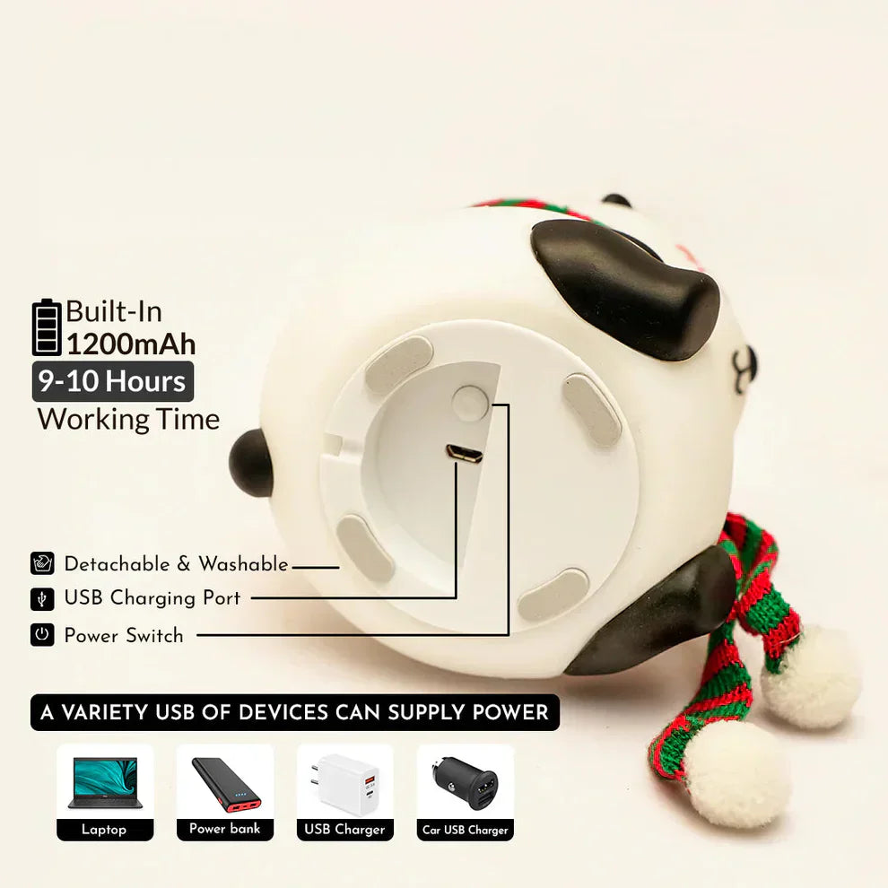 Cute Panda Night Light for Kids, 7-Color Changing Lamp