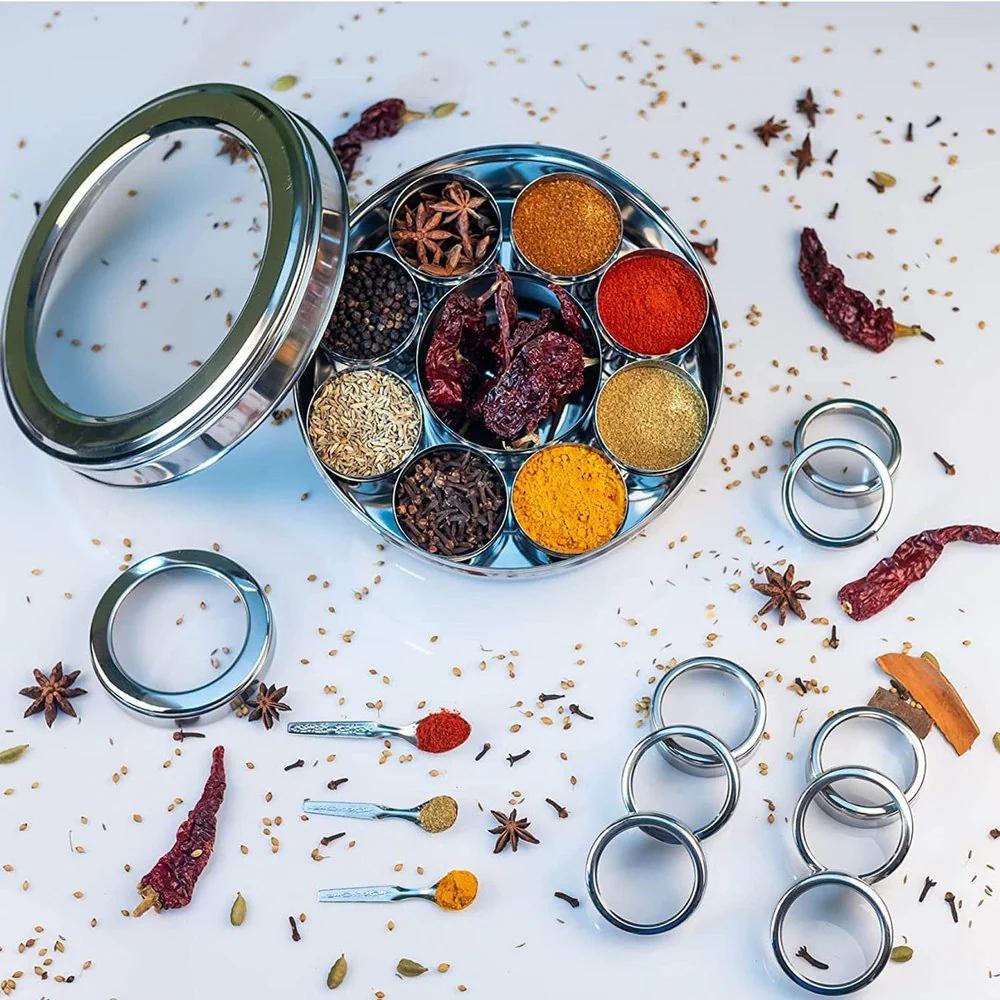 New 12 in 1 Stainless Steel Masala Box
