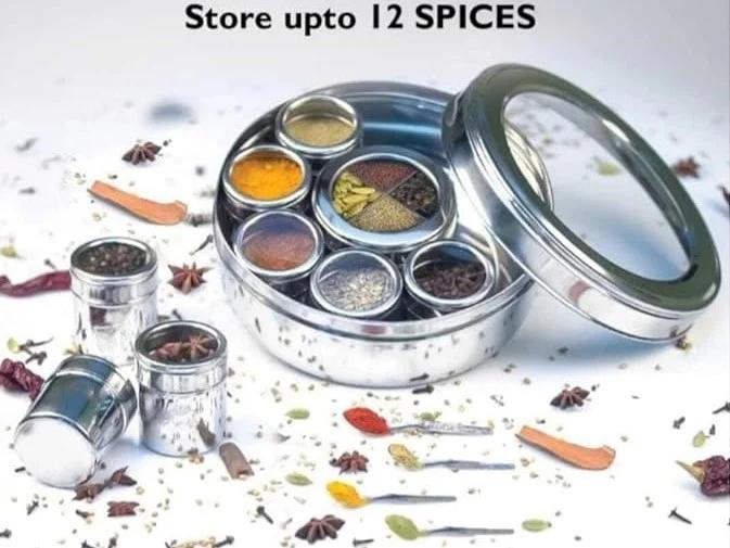 New 12 in 1 Stainless Steel Masala Box