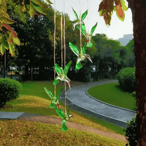 Solar Hanging Hummingbirds Chime