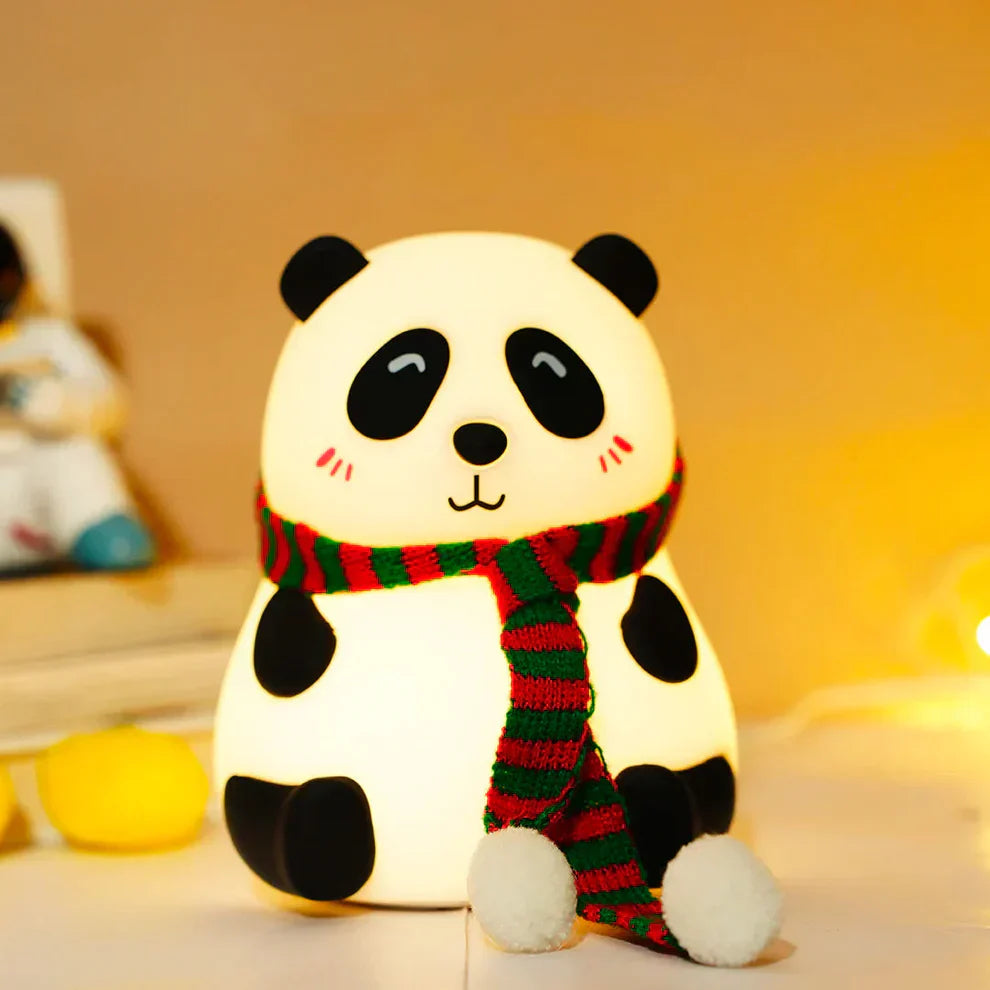 Cute Panda Night Light for Kids, 7-Color Changing Lamp