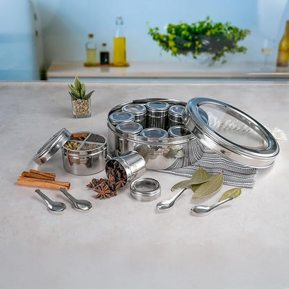 New 12 in 1 Stainless Steel Masala Box